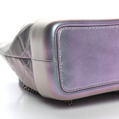 Chanel Iridescent Lambskin Calfskin Small Quilted Gabrielle Backpack Light Purple 8 of 9