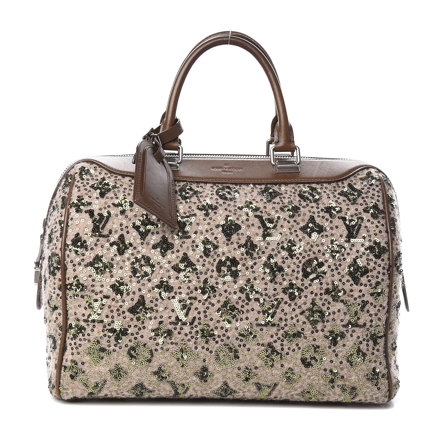 Sequin Monogram Sunshine Express Speedy Kaki