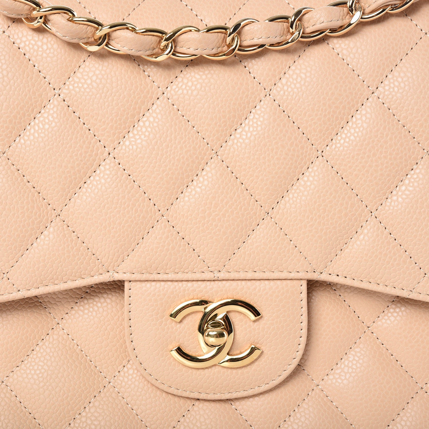 Chanel Caviar Quilted Jumbo Double Flap Beige Clair 10 of 10