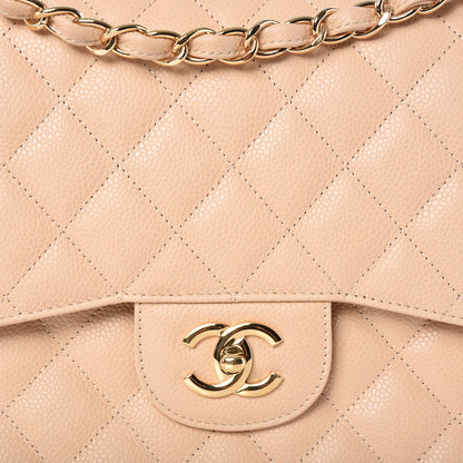 Chanel Caviar Quilted Jumbo Double Flap Beige Clair 10 of 10