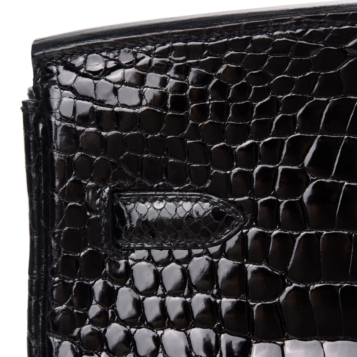 Hermes Shiny Porosus Crocodile Birkin 35 Black 11 of 34