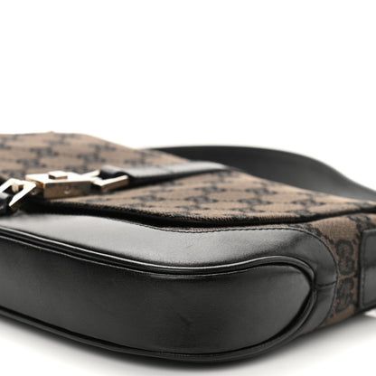 Gucci Monogram Small Jackie O Flap Hobo Black 10 of 14