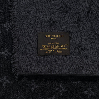 Louis Vuitton Cotton Monogram Shawl Gray 4 of 4