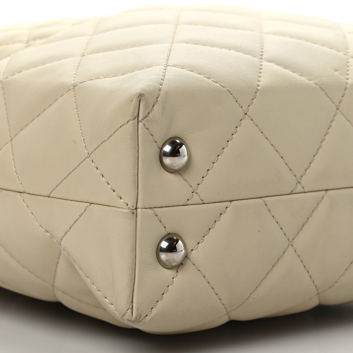 Calfskin Quilted In the Business North South Tote Ivory