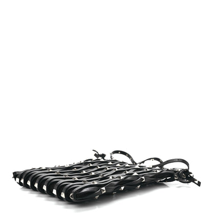 Valentino Garavani Vitello Rockstud Lattice Mesh Mini Crossbody Black 7 of 9