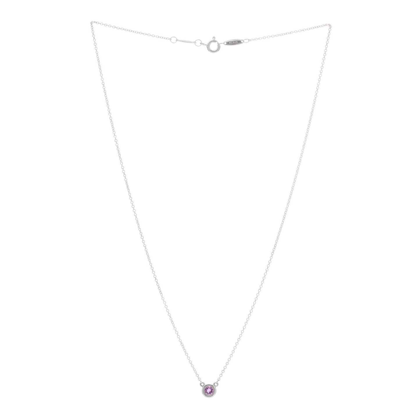 Sterling Silver Amethyst Elsa Peretti Color by the Yard Pendant Necklace