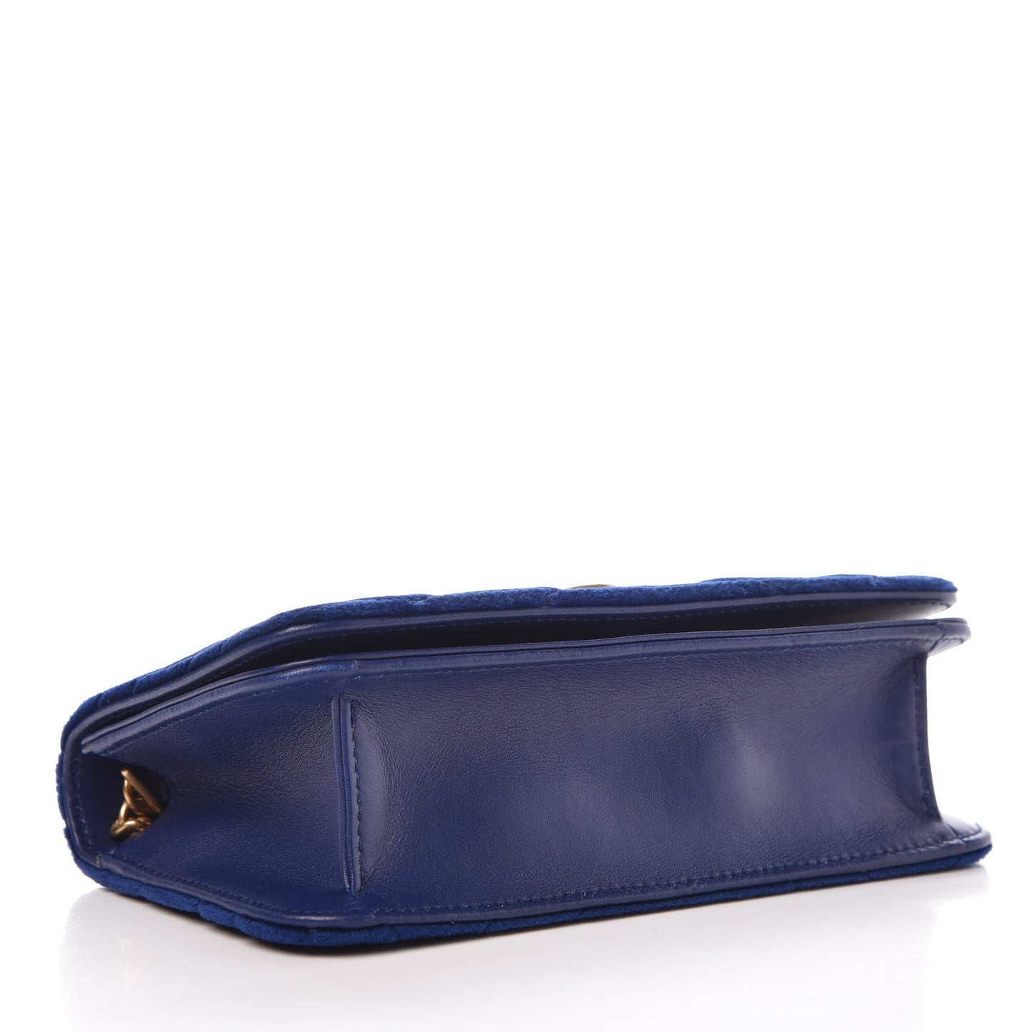 Velvet Matelasse GG Marmont Mini Bag Cobalt Blue