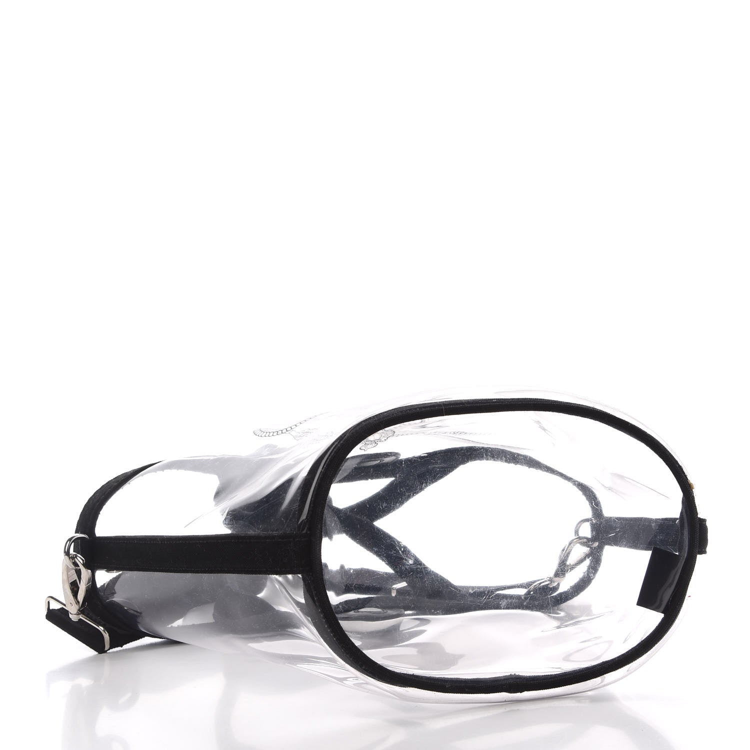 Prada Plexiglass Canapa Small Shopper Tote Black 5 of 9