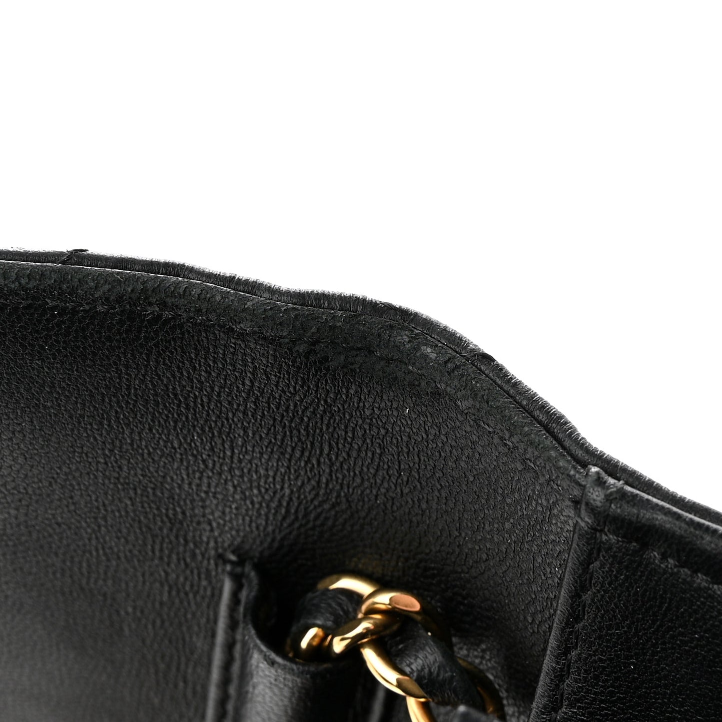 Lambskin Quilted Enamel Coco Casino Wallet On Chain WOC Black