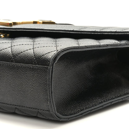 Saint Laurent Grain De Poudre Textured Mixed Matelasse Triquilt Medium Monogram Satchel Black 8 of 8