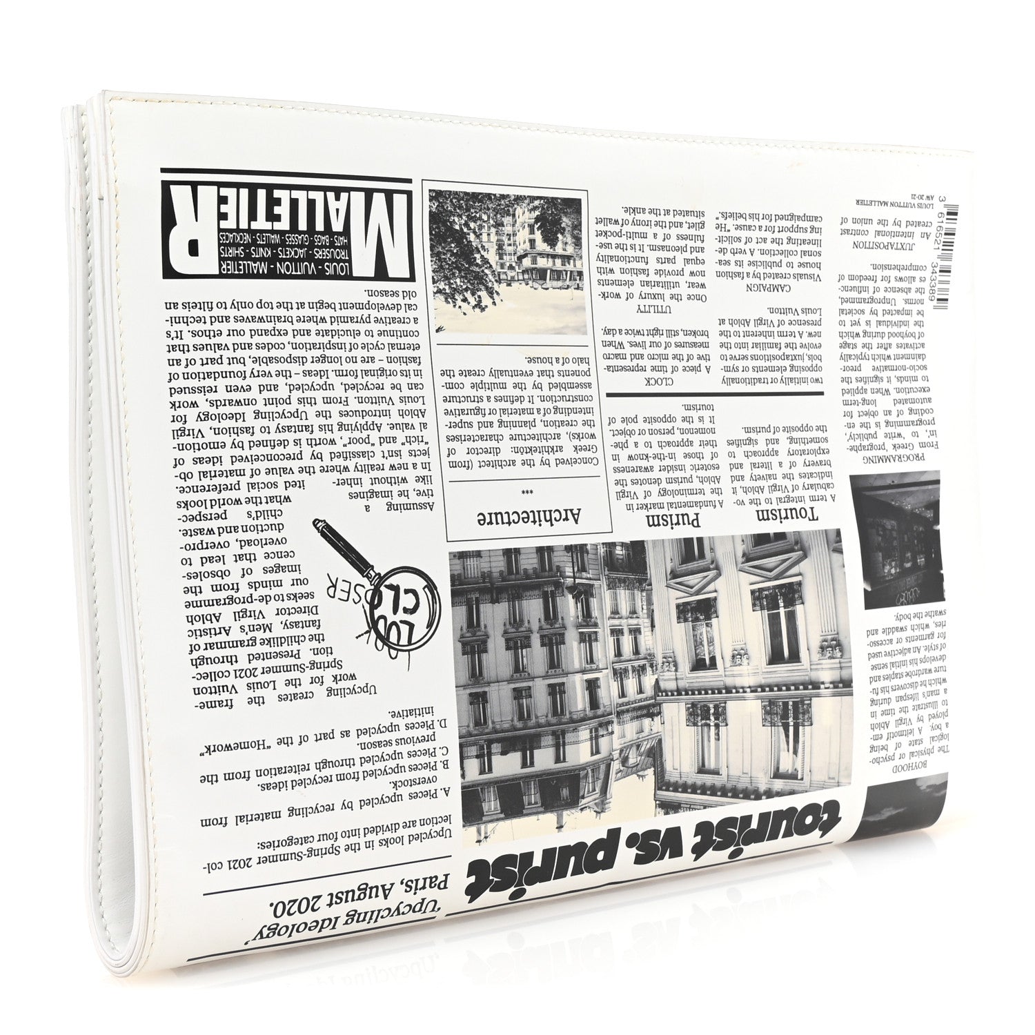Louis Vuitton Calfskin Newspaper Print Pouch 3 of 6