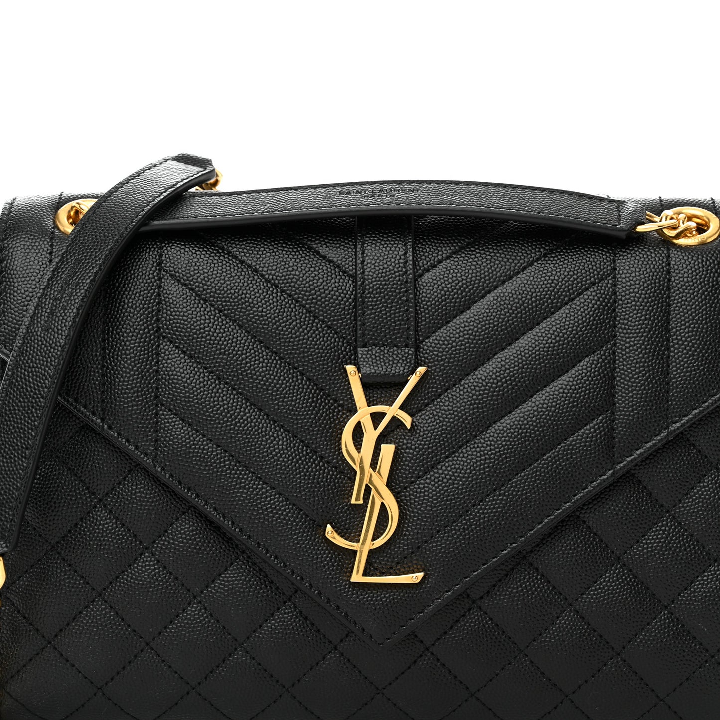 Grain De Poudre Textured Mixed Matelasse Triquilt Medium Monogram Satchel Black