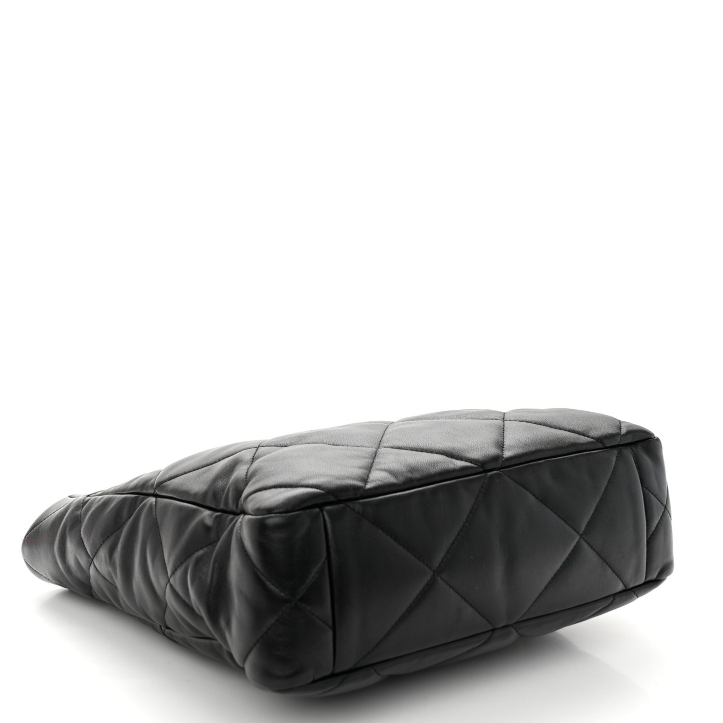 Lambskin Quilted Chanel 19 Shopping Bag Black