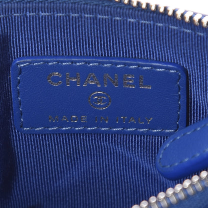 Chanel Lambskin Quilted Small Cosmetic Case Blue 8 of 10