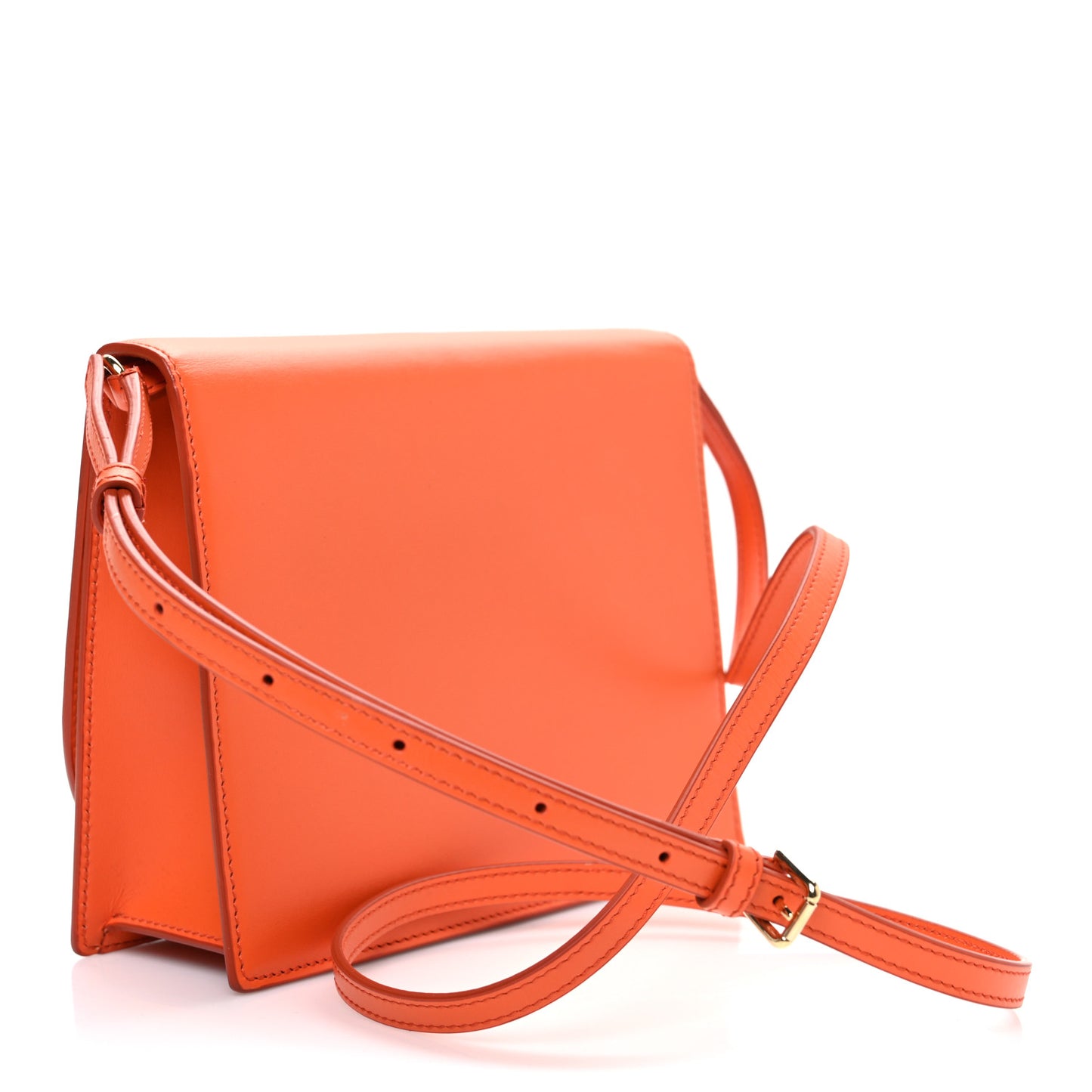 Calfskin DG Logo Flap Crossbody Bag Orange