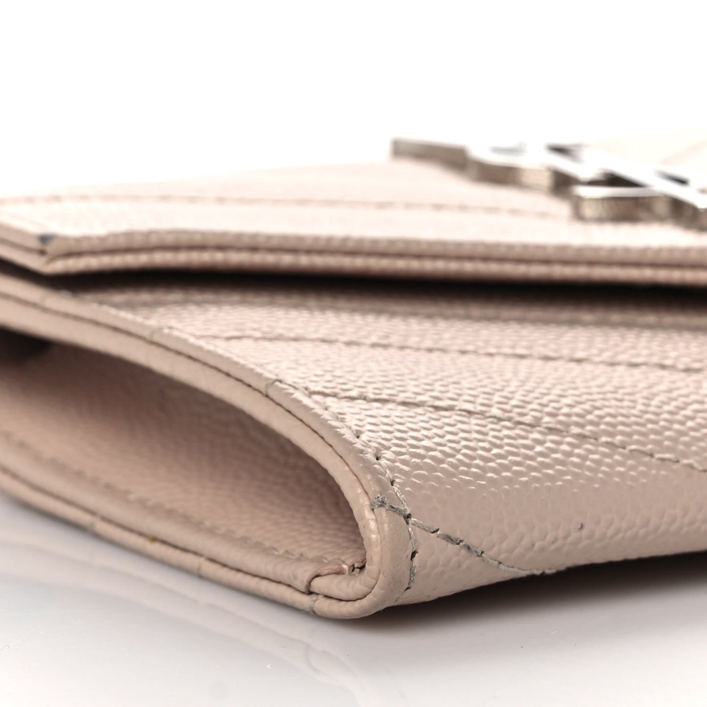 Grain De Poudre Matelasse Chevron Small Monogram Envelope Wallet Blush