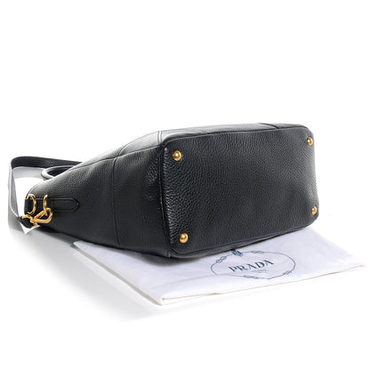 Prada Deerskin Zipper Detail Tote Black 4 of 9