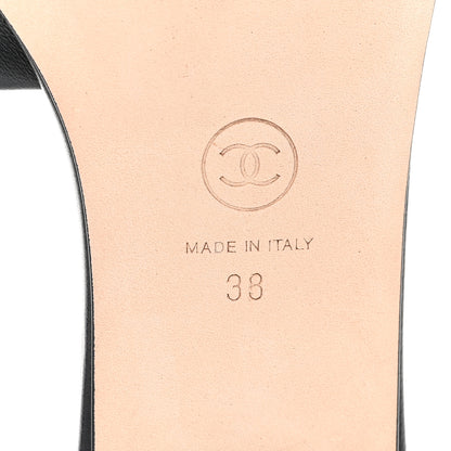Chanel Lambskin Beaded CC Mules 38 Black 7 of 10