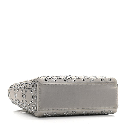 Christian Dior Satin Crystal Cannage Mini Lady Dior Gray 4 of 15