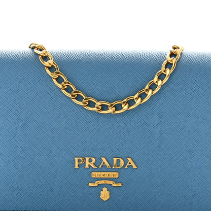 Prada Saffiano Lux Chain Wallet Mare 8 of 11