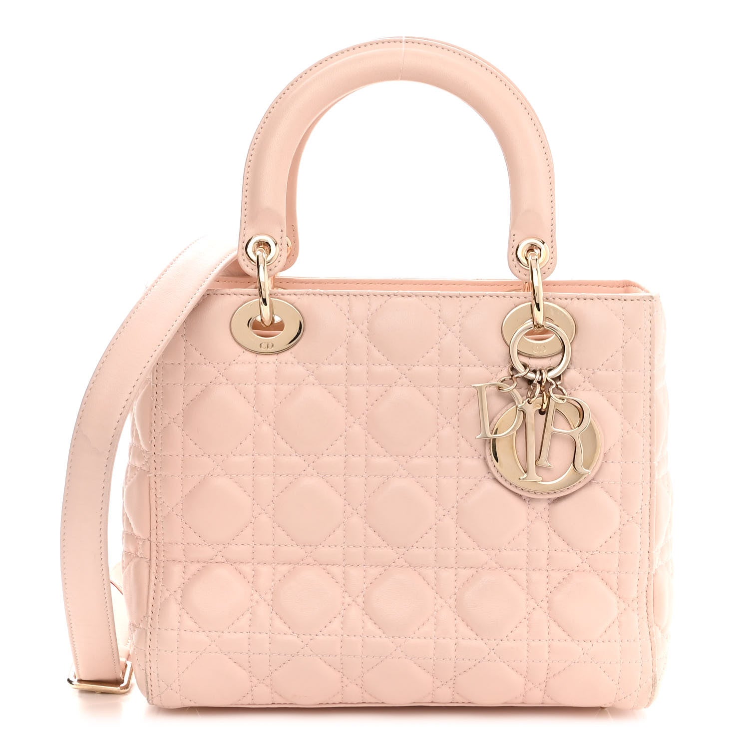 Christian Dior Lambskin Cannage Medium Lady Dior Light Pink 1 of 10