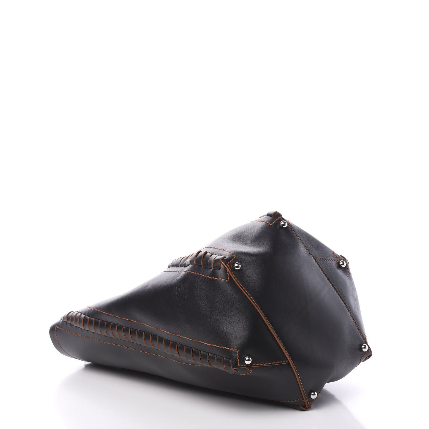 Calfskin Large Hex Bucket Black