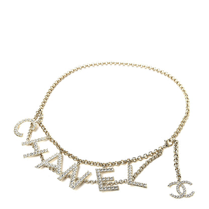 Chanel Metal Crystal 90's Icon Logo Chain Belt Gold 1 of 5
