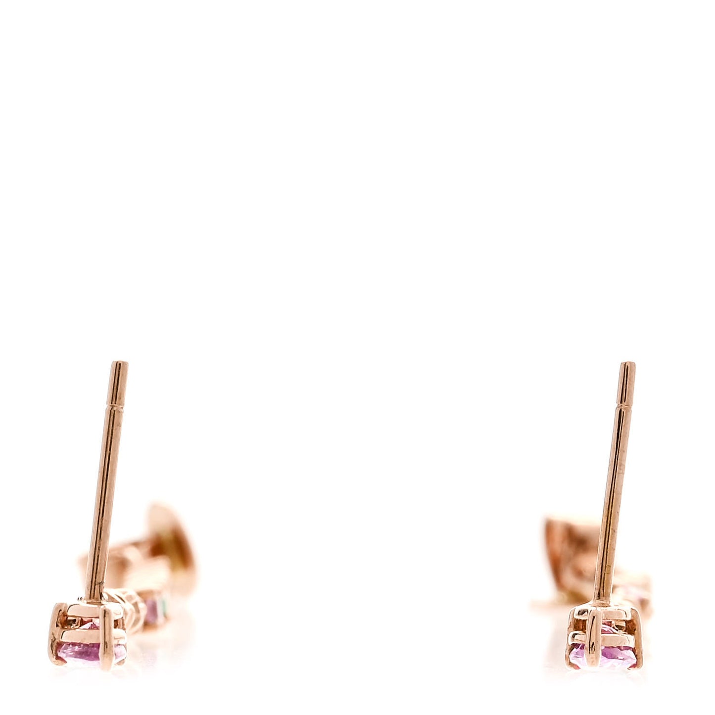 18K Rose Gold Diamond Rainbow Sapphire Emerald Loop Earrings