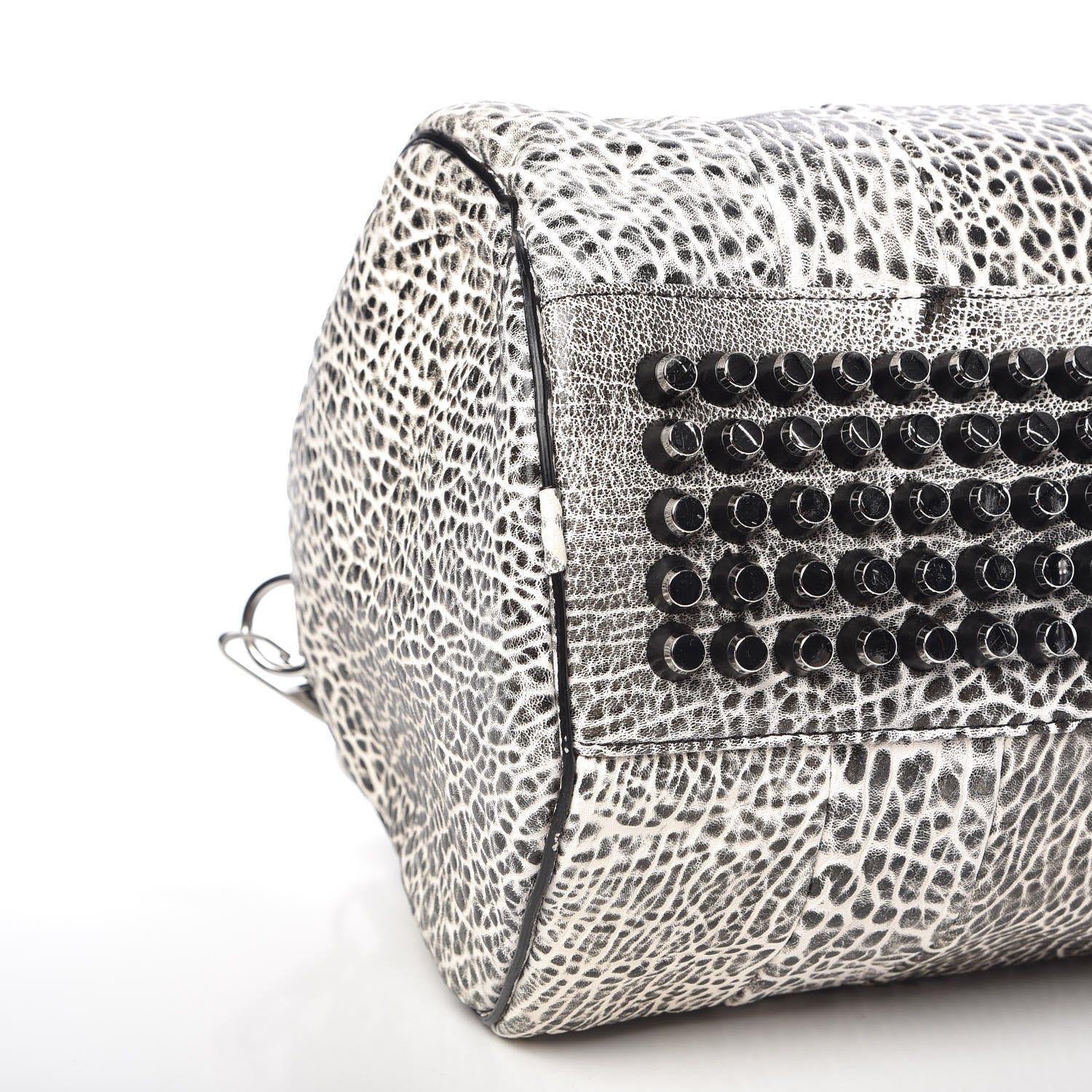 Alexander Wang Pebbled Lambskin Rocco Black White Rhodium Hardware 9 of 10
