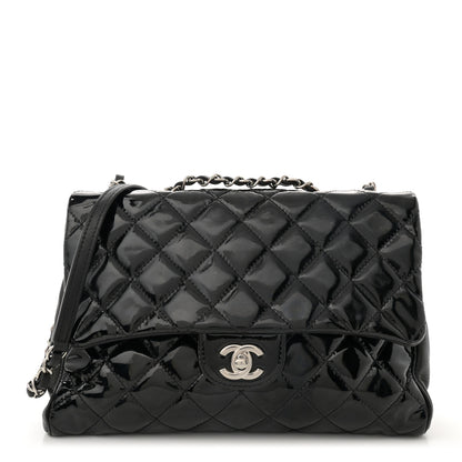 Chanel Patent Quilted Medium Rock In Rome Single Flap Black 1 of 10