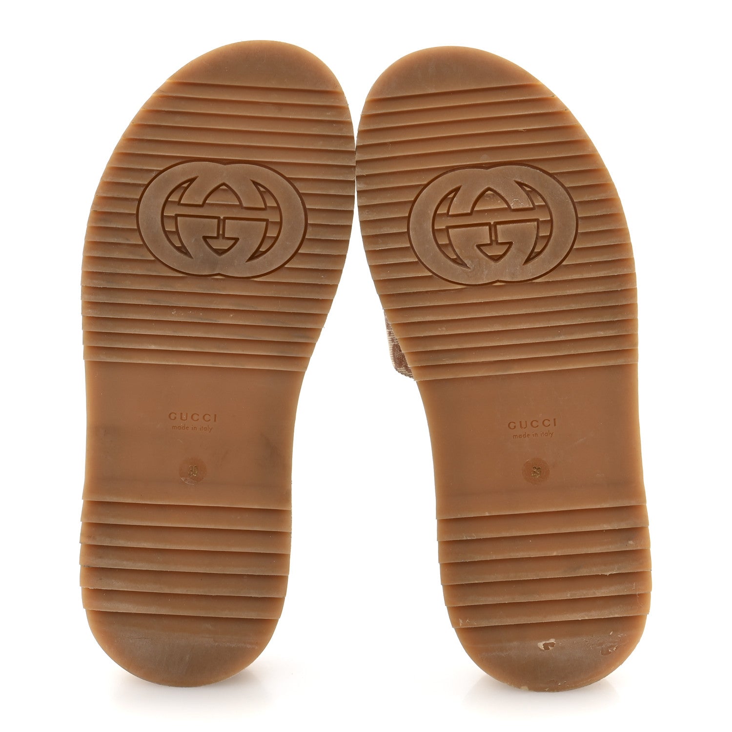 Gucci Canvas GG Monogram Angelina Platform Slide Sandals 39 Beige Ruggine 6 of 9