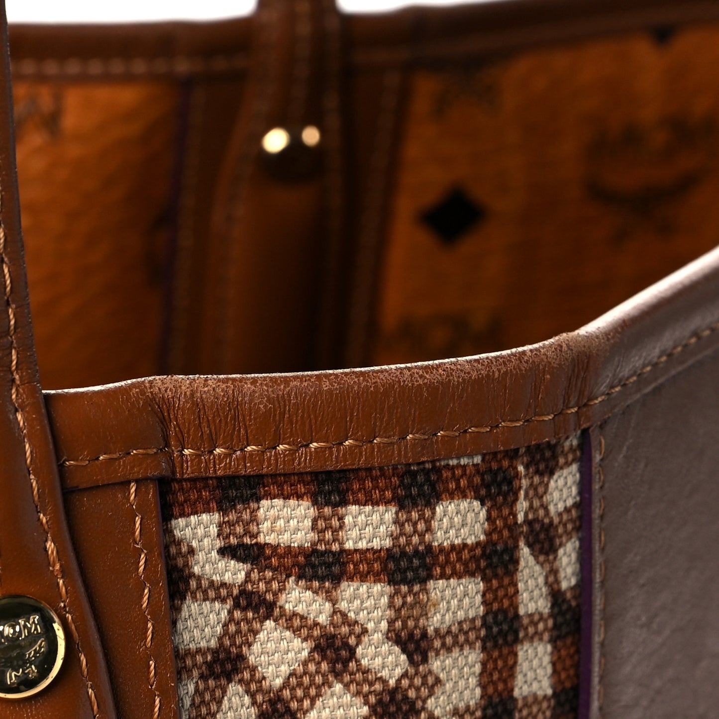 Visetos Medium Liz Reversible Shopper Tote Cognac