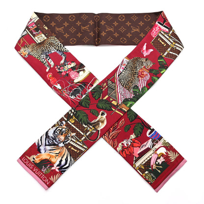 Louis Vuitton Silk Monogram Secret Jungle Bandeau Bordeaux 1 of 4