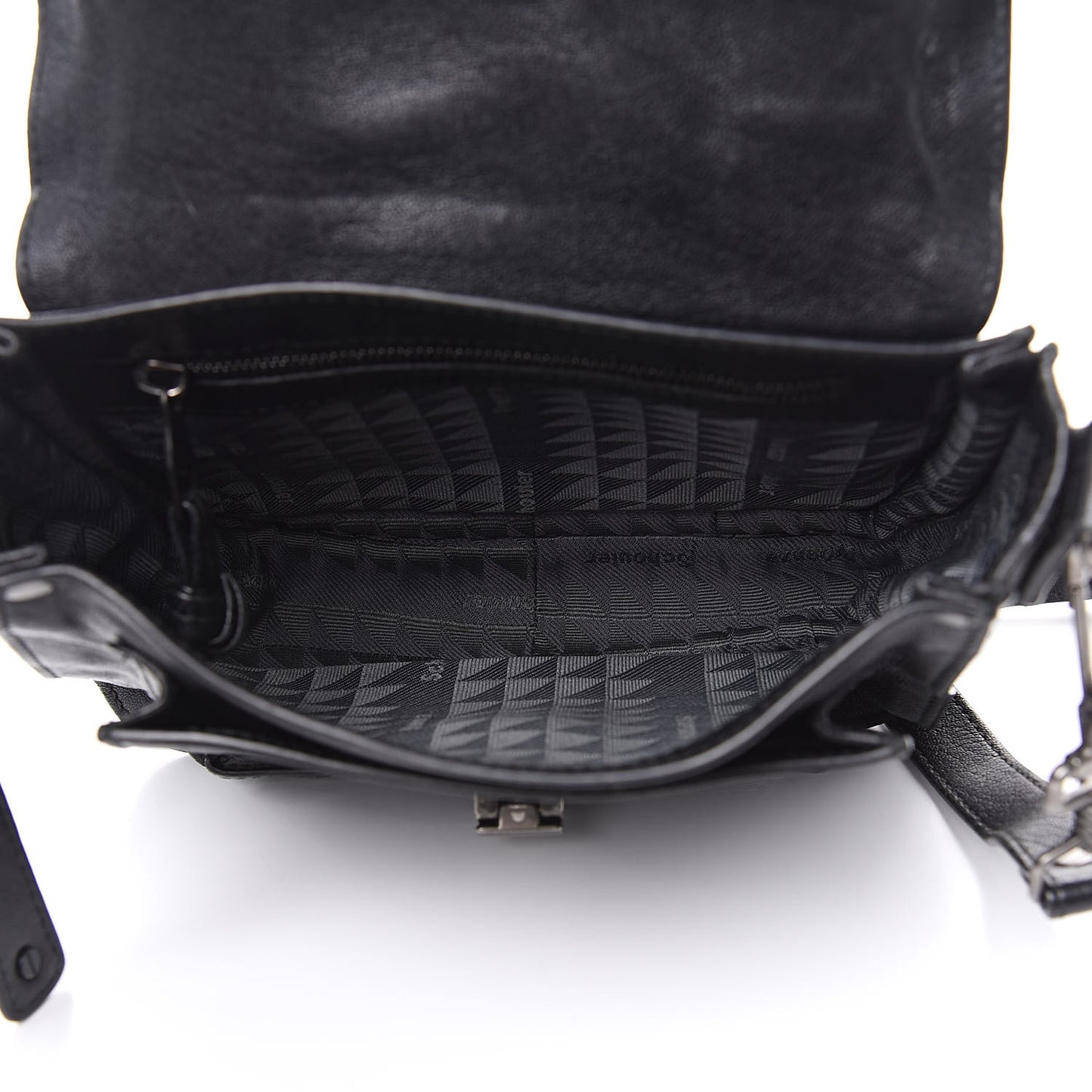 Lambskin Fringe PS1 Crossbody Pouch Black