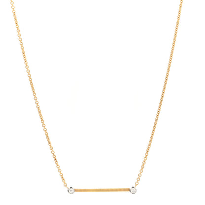 Marco Bicego 18K Yellow White Gold Diamond Bi49 Bar Station Nekclace 1 of 4