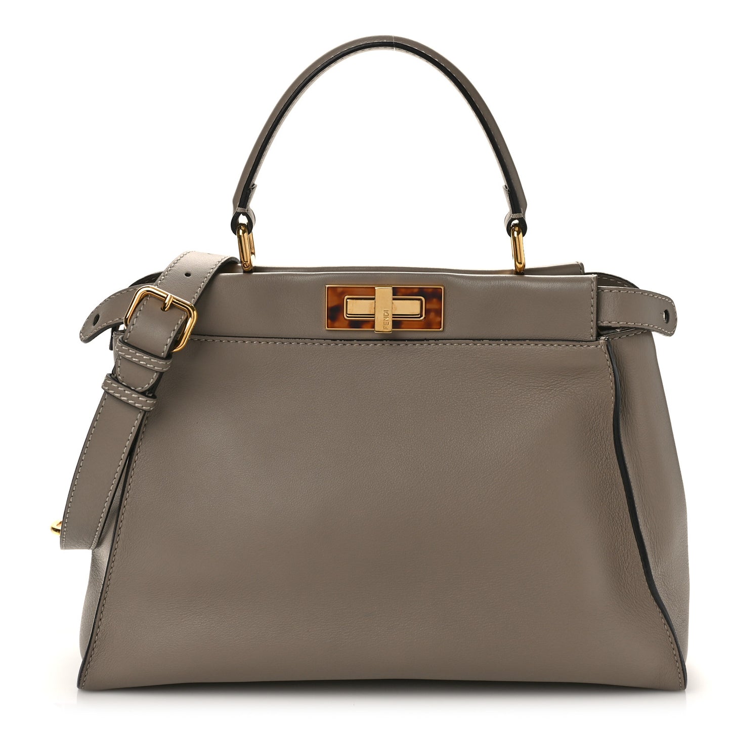 Vitello Seta Plexiglass Tortoise Medium Peekaboo Iconic Satchel Tortora