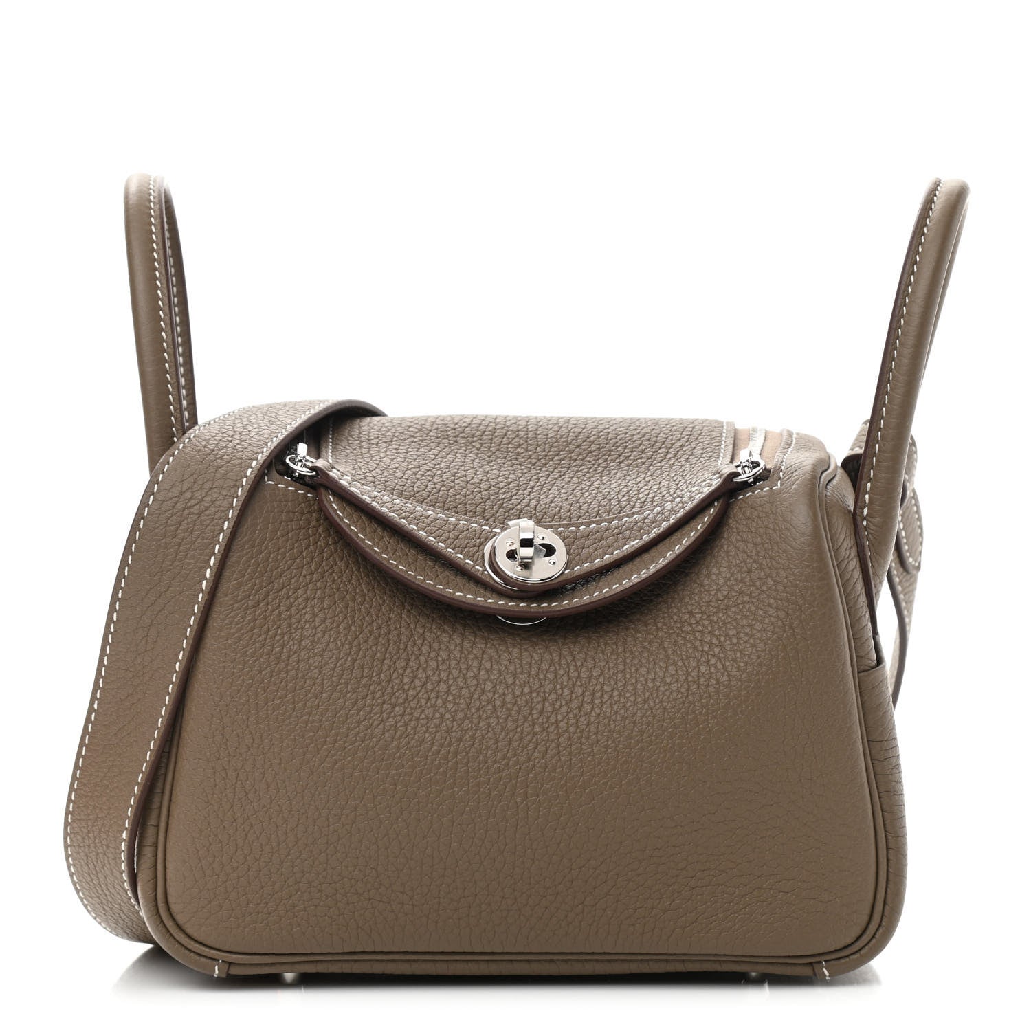 Hermes Taurillon Clemence Mini Lindy 20 Etoupe 1 of 11