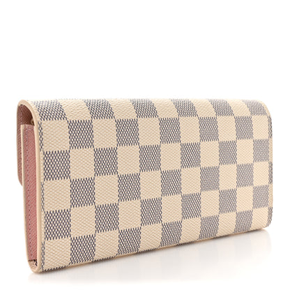 Louis Vuitton Damier Azur Emilie Wallet Rose Ballerine 3 of 10
