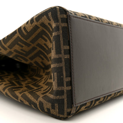 Fendi Fabric Jacquard Vitello Grance FF 1974 Large Fendi Origami Tobacco Moro Ebano 8 of 12