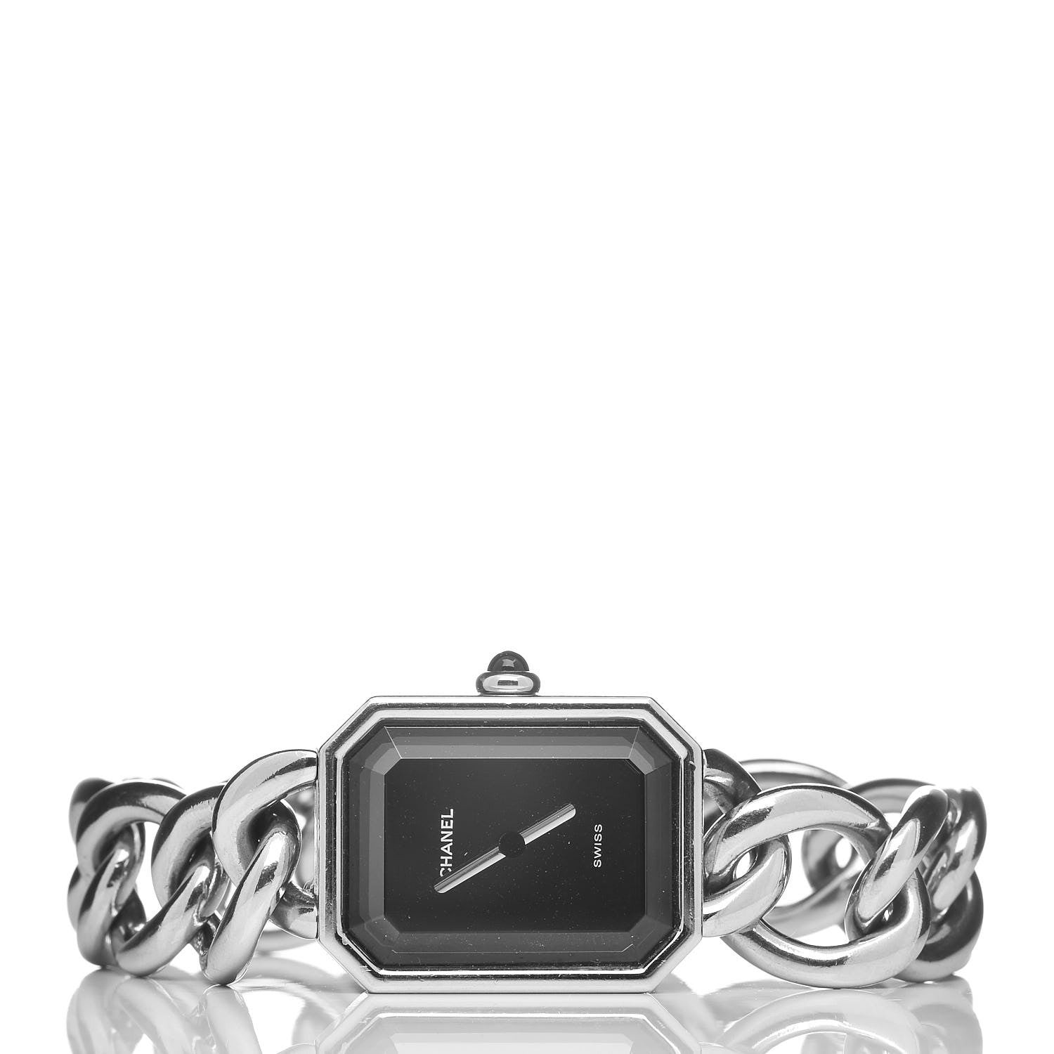 Chanel Stainless Steel 20mm Chain Premiere Quartz Watch Black L 3 of 6