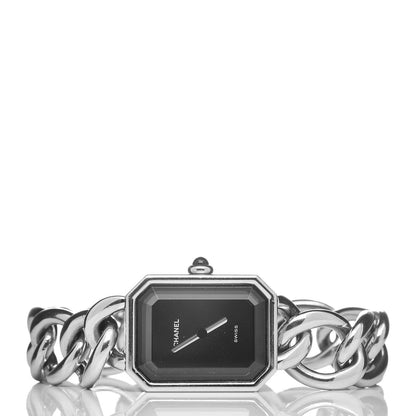 Chanel Stainless Steel 20mm Chain Premiere Quartz Watch Black L 3 of 6