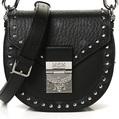 MCM Visetos Mini Patricia Studded Crossbody Bag Black 8 of 10