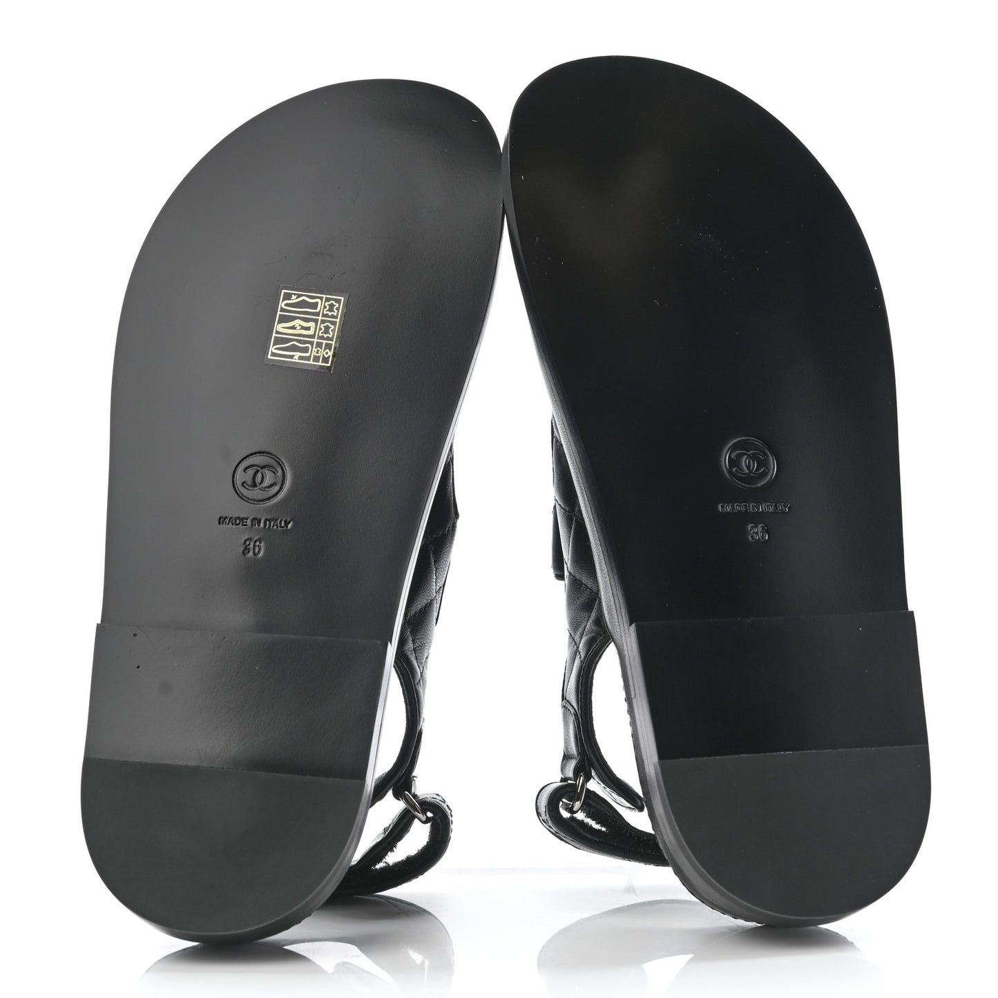 Lambskin Quilted Velcro Dad Sandals 36 So Black