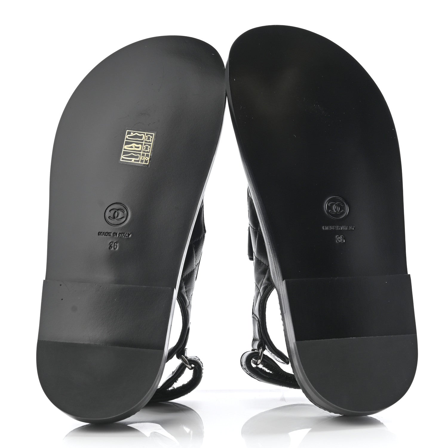 Chanel Lambskin Quilted Velcro Dad Sandals 36 So Black 5 of 8