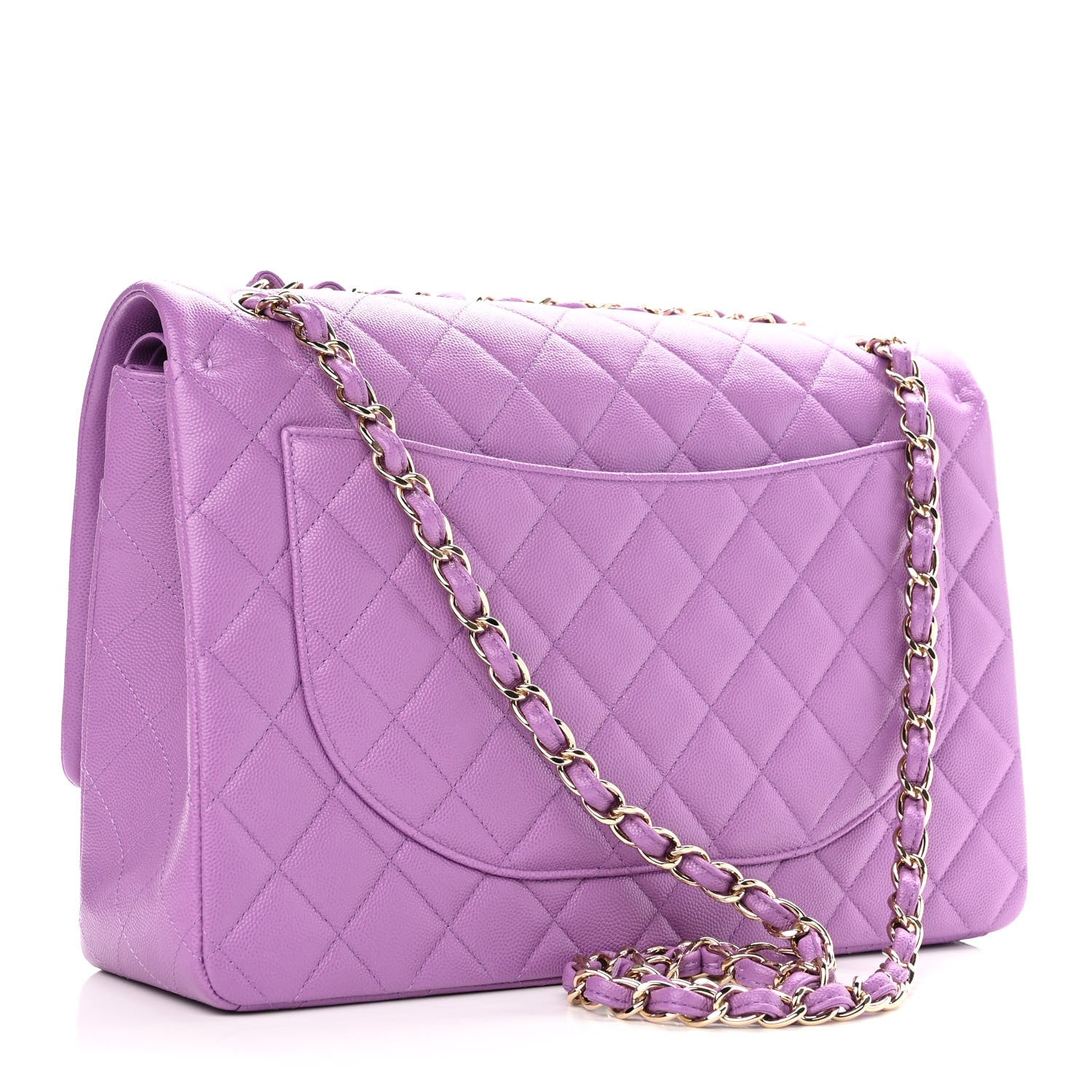 Chanel Caviar Quilted Maxi Double Flap Purple 2 of 9