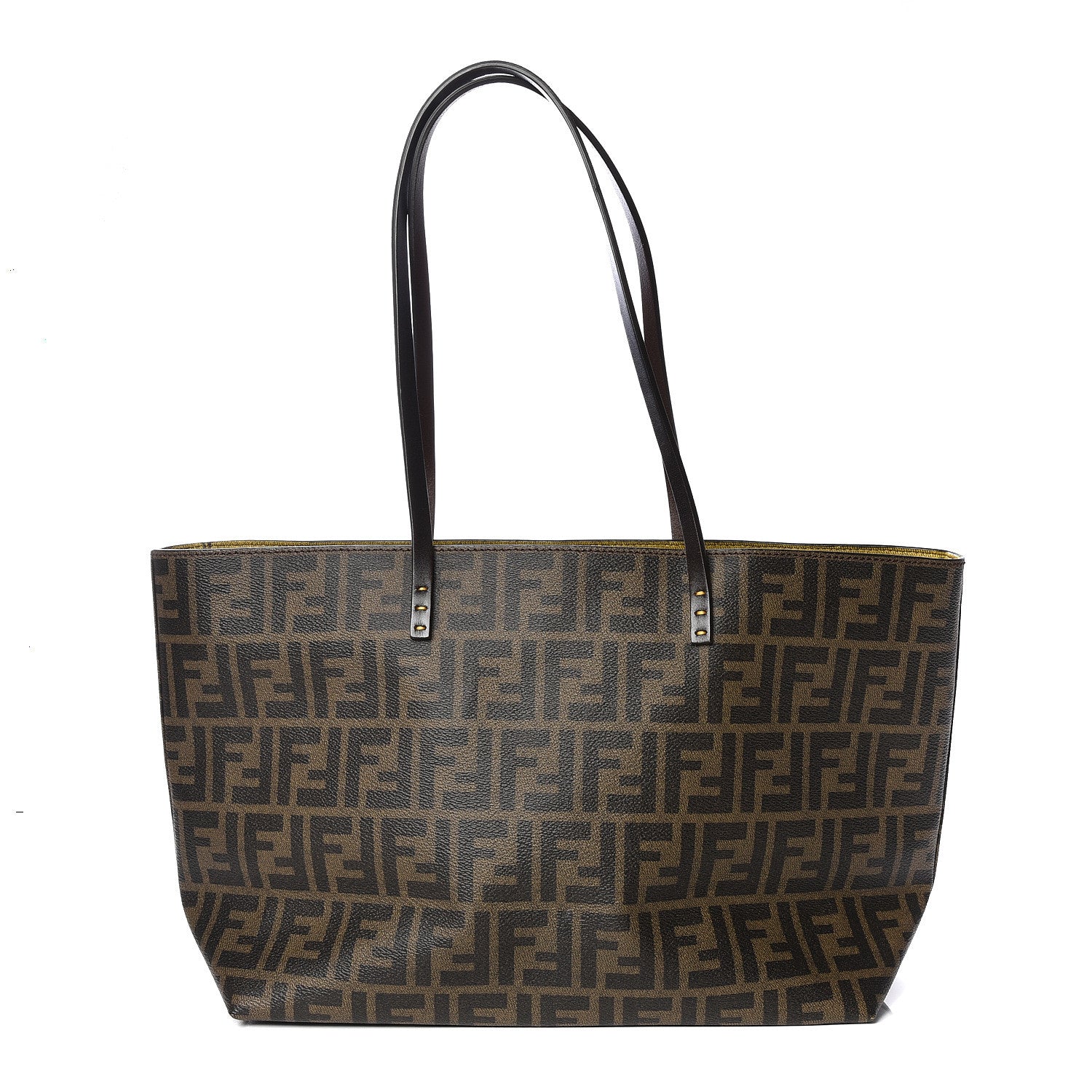 Fendi Zucca Spalmati Small Roll Tote Tobacco Yellow 1 of 9
