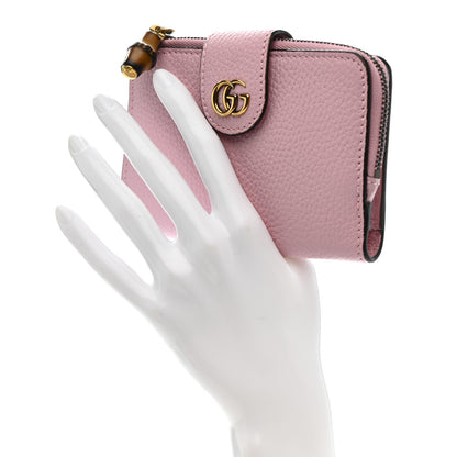 Gucci Piuma Calfskin Medium Bamboo Double G Wallet Pink 2 of 8