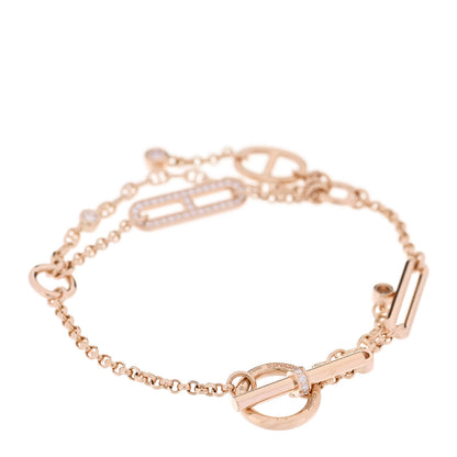 Hermes 18K Rose Gold Diamond Chaos Bracelet XS 2 of 4
