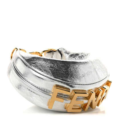 Fendi Rock Millenium Nano Fendigraphy Hobo Charm Argento 4 of 10