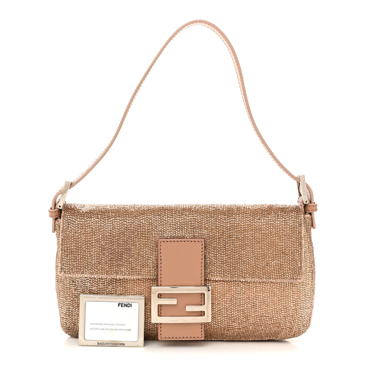 Fendi Beaded Baguette Beige 3 of 15